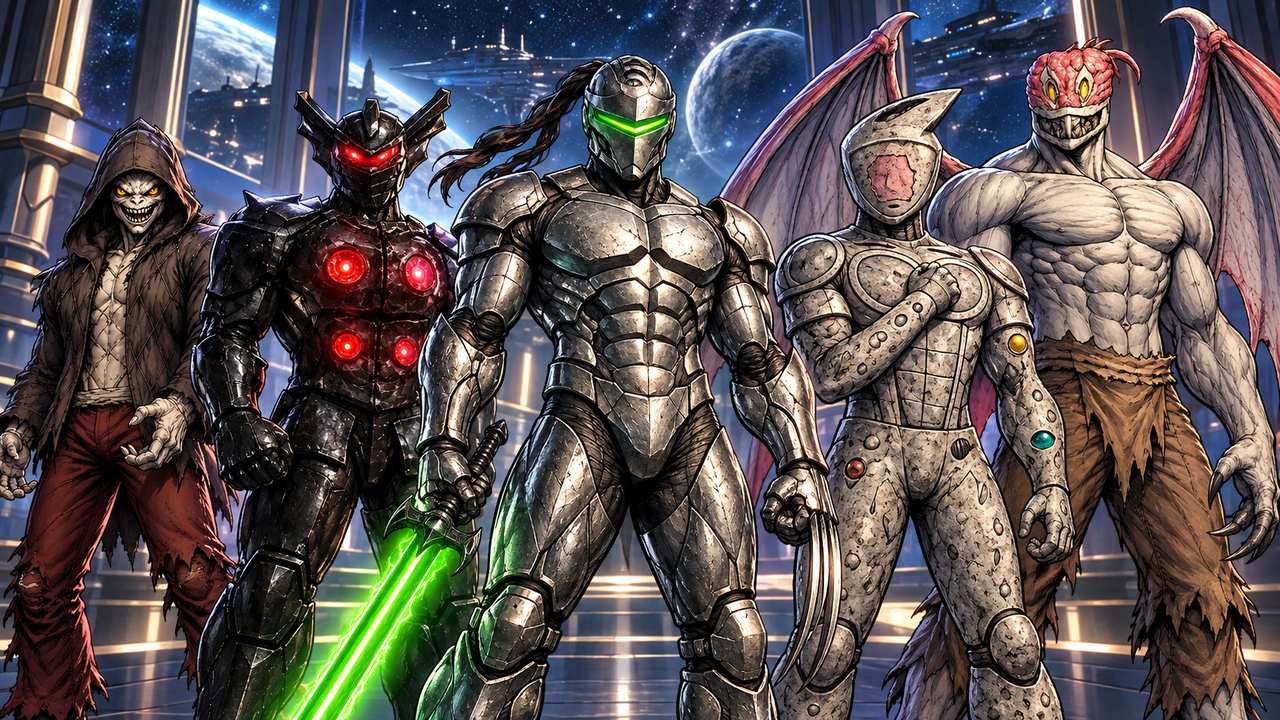 The Other leads Deathmonger, Cold Fusion, Black Matter, and Meta in the Inter Galactic Alliance