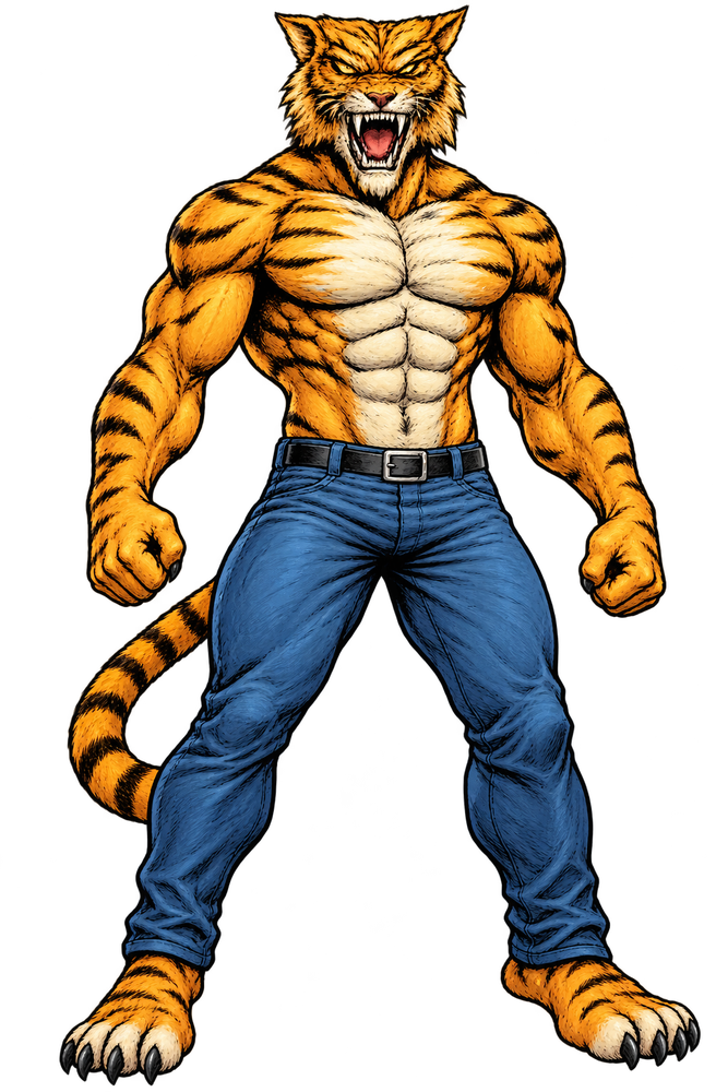 Man Tiger character portrait