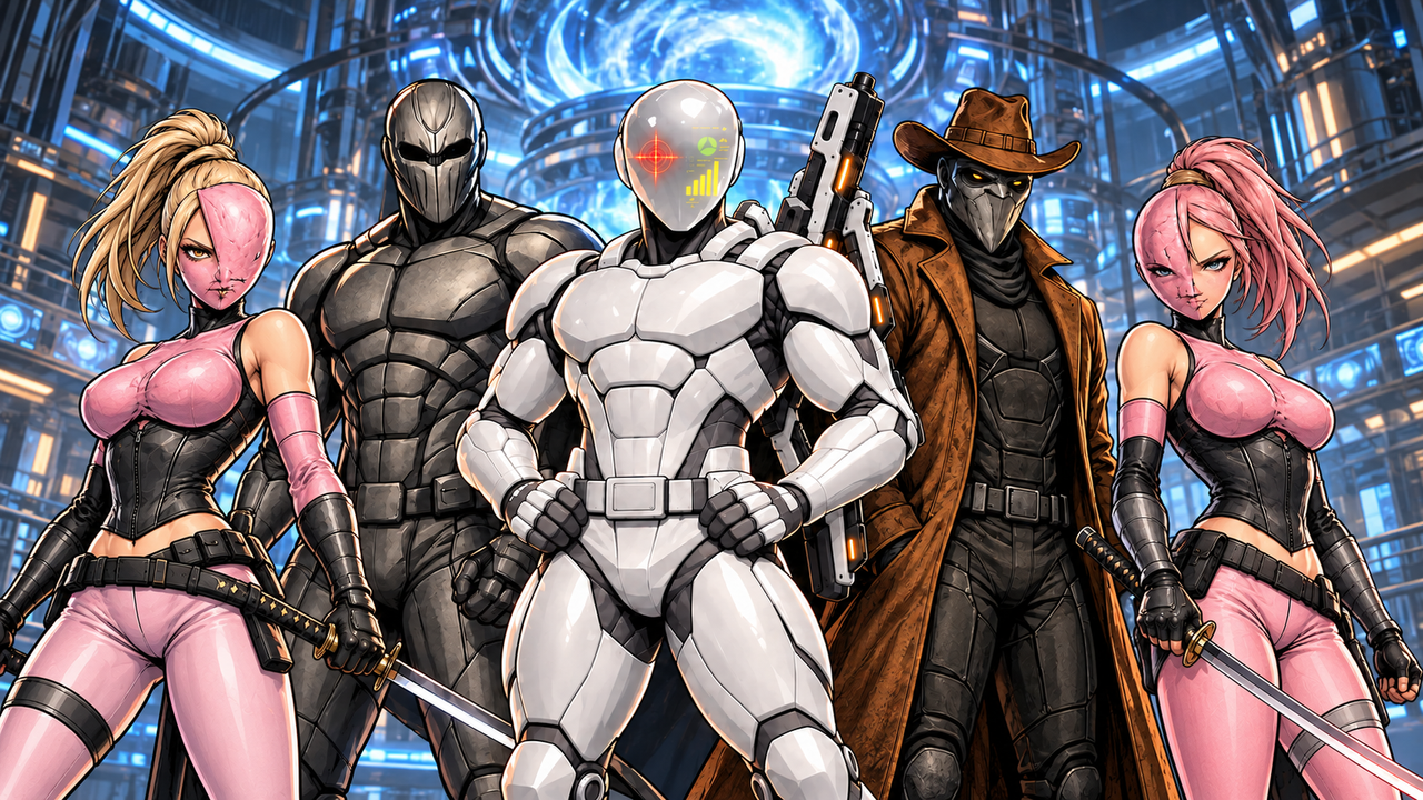 The Society of Rogue together in their team portrait