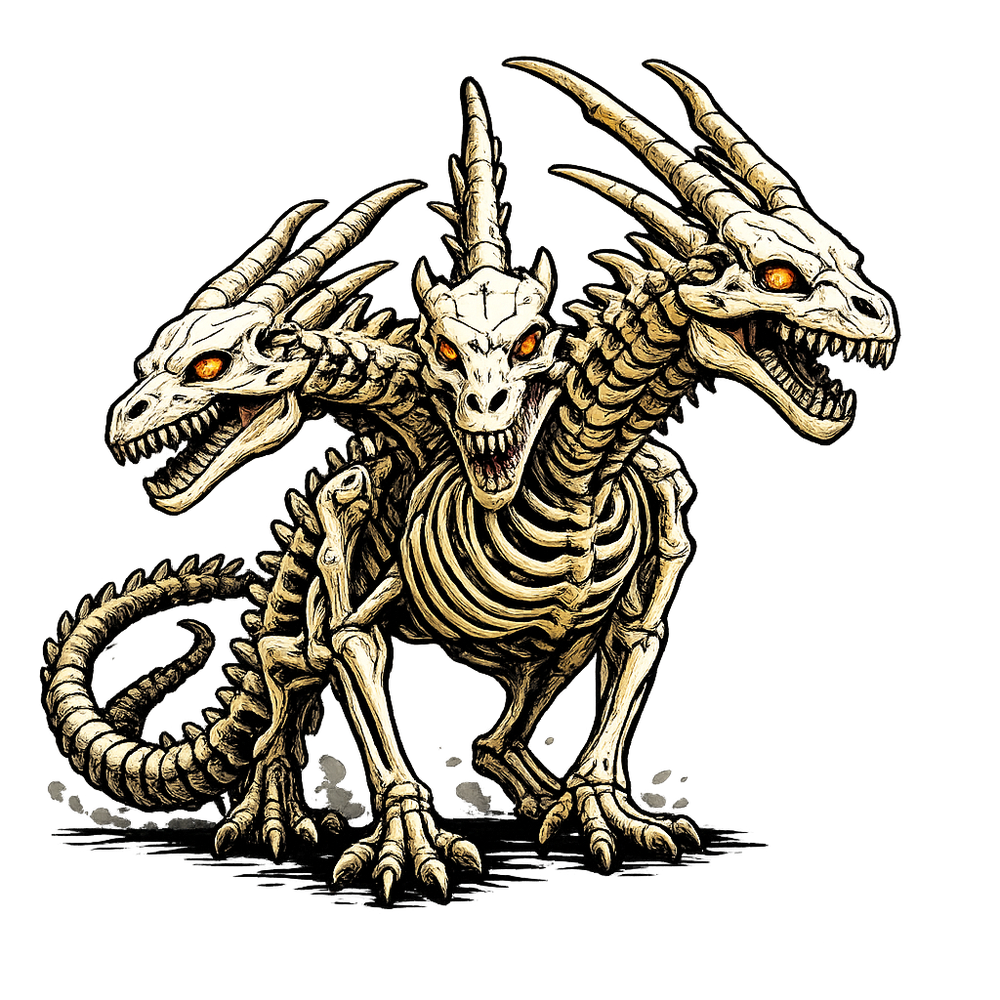 Three Headed Skull Dragon character portrait
